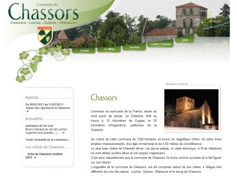 Création du site internet d'une commune de Charente - Création site web mairie, Chassors (Charente)